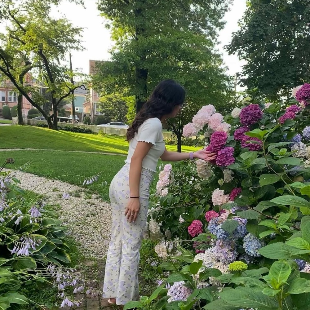 Zara Floral White Pants